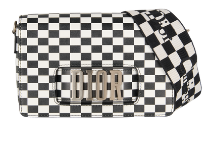 Dio(R)evolution Checkered Flap Bag, front view